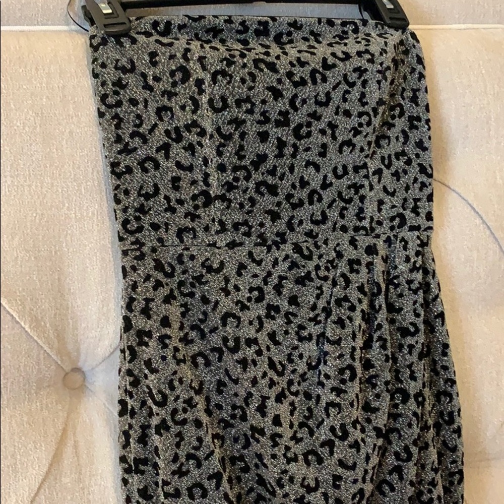 Superdown strapless black and silver dress